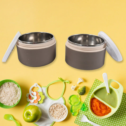 Ganesh Stack 2-Layer Stainless Steel Leak-Proof Lunch Box for Office, School, Picnic