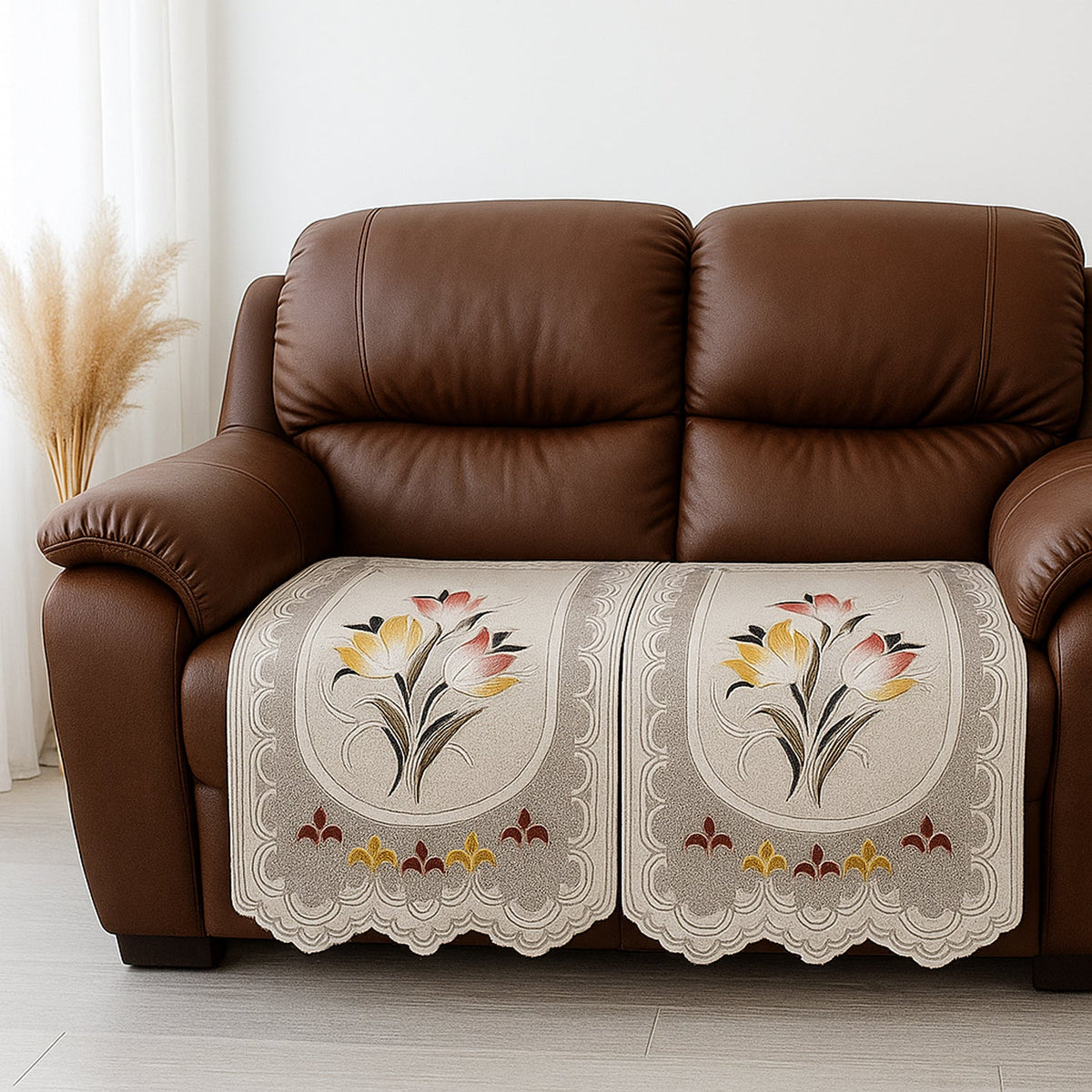 Floral Sofa Protector Runner - (1 Pc / 220x27 Inch)