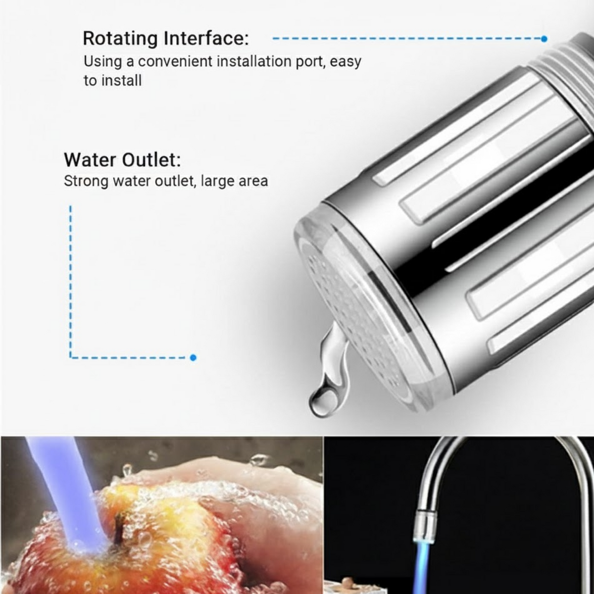 LED Light Stream Faucet Tap Adapter (1 Pc)