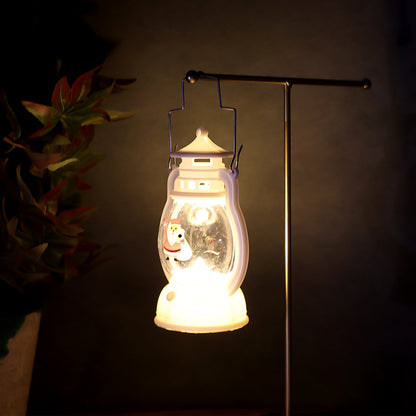 Mini LED Decorative Lantern with Santa Figurine & Handle (1 Pc)